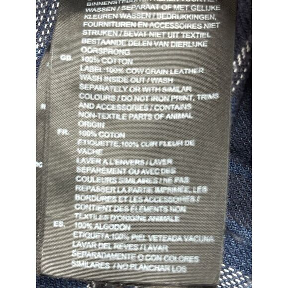 G Star Raw 3301 Slim Fit Blue Plaid Long Sleeve Snap Button Shirt Small - Picture 8 of 9